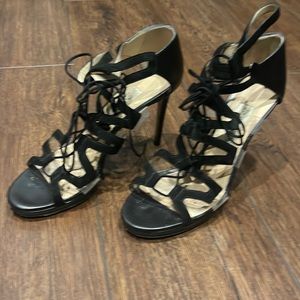 Jimmy Choo size 39.5 black heels with laces